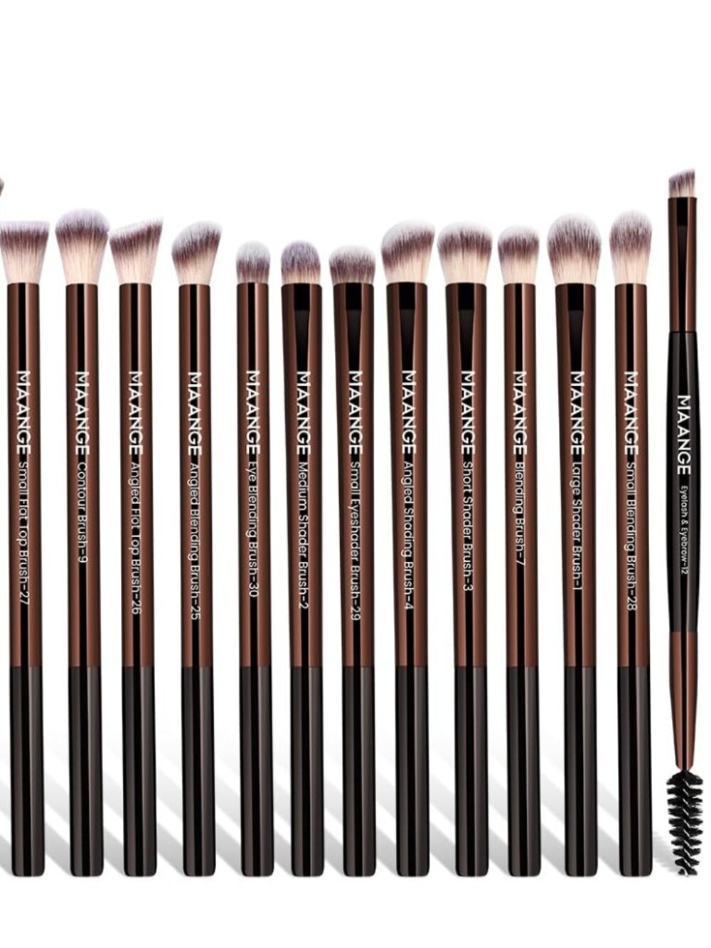 MAANGE 13 PCS Makeup Brushes Angled/Round/Flat Blending Eyebrow Eyeshadow Concea